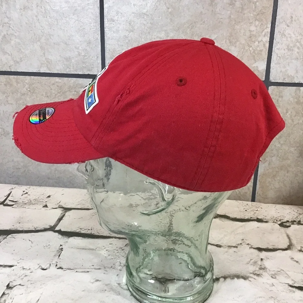 Kbethos Hat Never Forget Your Roots Red Adjustable Strapback Distressed Ball Cap